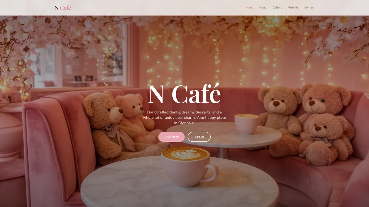 Custom website design for N Cafe by Nova in Glendale