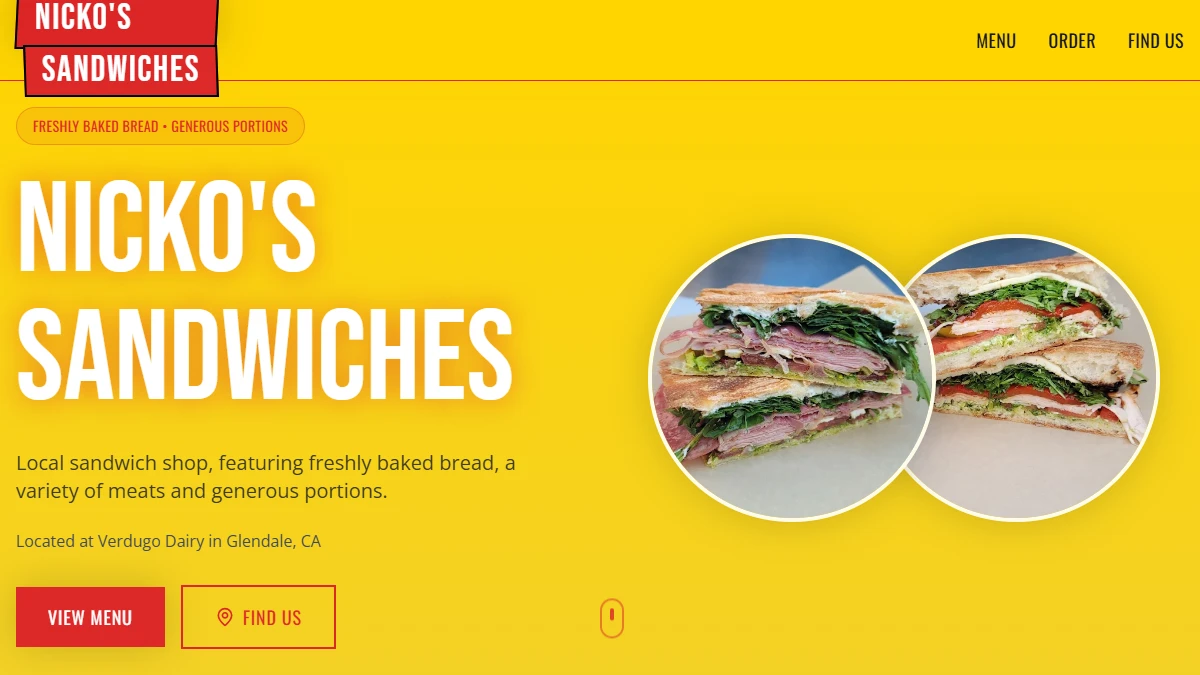 Nicko's Sandwiches — featured work
